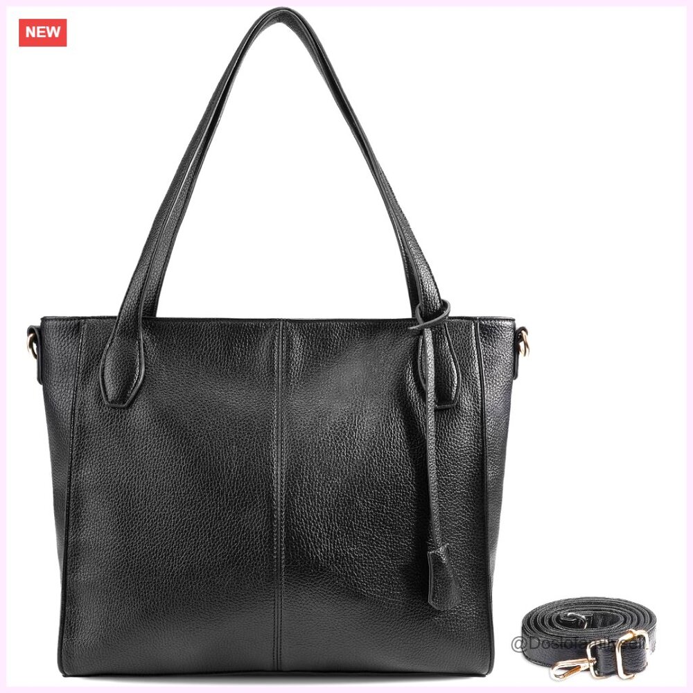 Large Vegan Leather Tote Bag for Women Work with Adjustable Strap